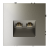 Розетка компьютерная rj45 двойная cat 6 Voltum S70 шелк VLS060203