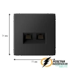 Компьютерная розетка rj45 двойная UTP cat 5e ArtGallery базальт