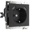 Розетка с USB зарядкой 2 порта А+A 2,1 mA Werkel черная матовая