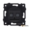 Розетка компьютерная rj45 двойная cat 6 Kollinger Aspekt черная матовая