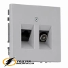 Розетка тв и интернет rj45 cat 6 Liregus Modern серая