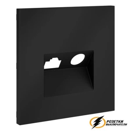 Накладка тв+интернет розетки Voltum S70 графит VLS002706