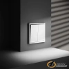 Выключатель двухклавишный с подсветкой Voltum S70 белый матовый VLS020201