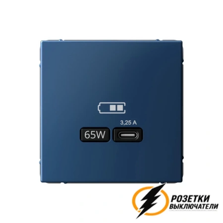 Зарядка USB 1 порта тип С 3250 mA ArtGallery аквамарин