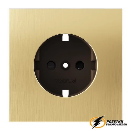 Накладка розетки со шторками Voltum S70 Metal латунь VLSM000708