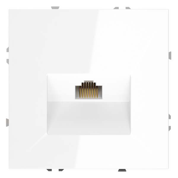 Розетка компьютерная rj45 rj45 cat 6 Voltum S70 белая глянцевая VLS060100