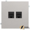 Розетка компьютерная rj45 двойная cat 6e Rikett платина