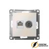 Розетка тв и интернет rj45 cat 6 AtlasDesign жемчуг
