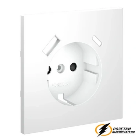 Накладка розетки зарядки тип А+C Voltum S70 белая матовая VLS001001