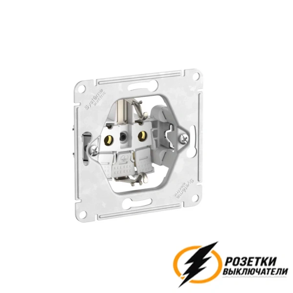 Розетка с заземлением со шторками 16а 250в автозажимная AtlasDesign аквамарин