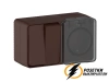 Розетка с выключателем двухлавишеым накладная ip54 16/10а 250в AtlasDesign Profi коричневая
