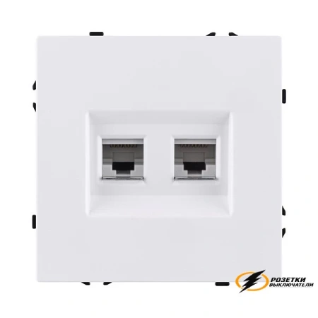Розетка компьютерная rj45 двойная cat 6 Kollinger Eclipse белая