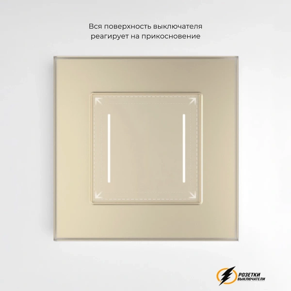 Сенсорный выключатель двухклавишный с подсветкой Werkel шампань