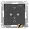 Розетка с прозрачной крышкой ip44 16а 250в AtlasDesign карбон
