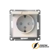 Розетка с белой крышкой ip20 16а 250в AtlasDesign жемчуг