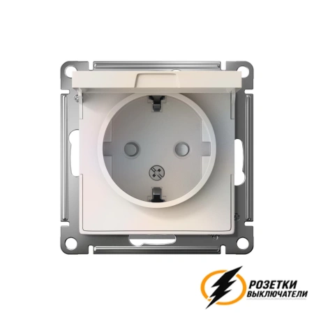 Розетка с белой крышкой ip20 16а 250в AtlasDesign жемчуг