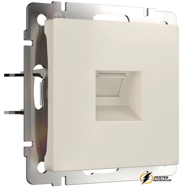 Розетка компьютерная rj45 cat 5e Werkel айвори матовая