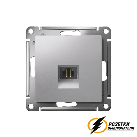 Телефонная розетка rj11 AtlasDesign алюминий