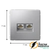 Компьютерная розетка rj45 двойная UTP cat 5e ArtGallery алюминий