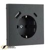 Розетка с USB зарядкой 2 порта А+C 3,4mA Liregus Modern антрацит