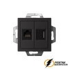 Розетка двойная HDMI + Internet rj45 cat 5e AtlasDesign карбон