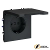 Розетка с крышкой ip40 16а 250в Voltum S70 графит VLS040306