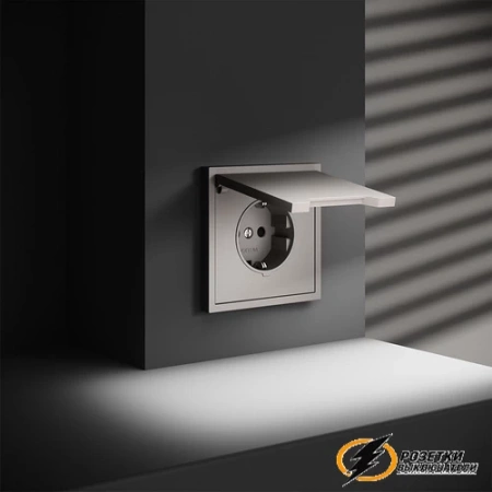 Розетка с крышкой ip40 16а 250в Voltum S70 кашемир VLS040302