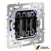 Выключатель проходной двухклавишный Voltum S70 капучино VLS000314+VLS0203M