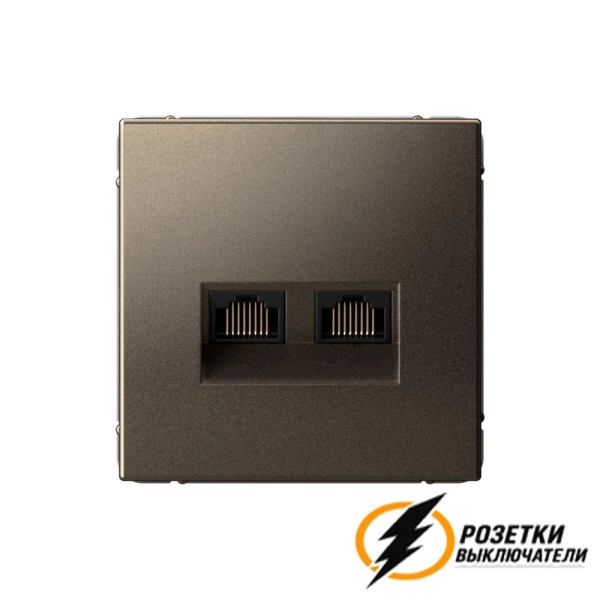 Компьютерная розетка rj45 двойная UTP cat 5e ArtGallery мокко