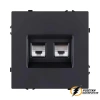 Розетка компьютерная rj45 двойная cat 6 Brionilux Z черная матовая