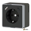 Розетка с USB зарядкой накладная 2 порта А+C 3,0 mA Werkel Gallant чёрная хром