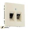 Розетка тв и интернет rj45 cat 6 Liregus Modern бежевая
