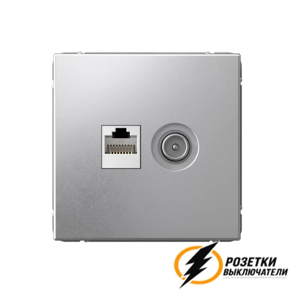 Розетка тв и интернет rj45 cat 5 ArtGallery алюминий