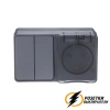 Розетка с выключателем двухлавишеым накладная ip54 16/10а 250в AtlasDesign Profi антрацит