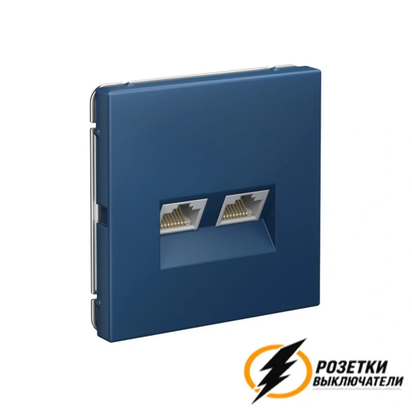Компьютерная розетка rj45 двойная UTP cat 5e ArtGallery аквамарин