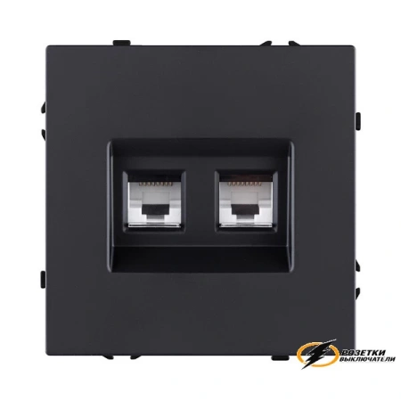 Розетка компьютерная rj45 двойная cat 6 Kollinger Eclipse черная