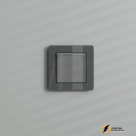 Розетка с крышкой ip40 16а 250в Werkel графит акрил