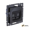Розетка компьютерная rj45 двойная cat 6 Kollinger Aspekt черная матовая