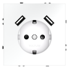 Розетка с USB зарядкой 2 порта, А 3,2 mA Voltum S70 белая матовая VLS040401