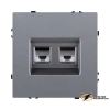 Розетка компьютерная rj45 двойная cat 6 Kollinger Eclipse серая