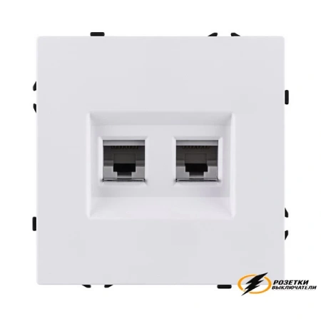 Розетка компьютерная rj45 двойная cat 6 Kollinger Eclipse белая