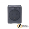 Розетка накладная с прозрачной крышкой ip54 16а 250в AtlasDesign Profi антрацит