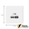 Зарядка USB 2 порта тип А-С 3000 mA ArtGallery белая