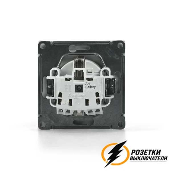 Розетка с прозрачной крышкой ip44 16а 250в автозажимная ArtGallery белая