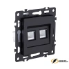 Розетка компьютерная rj45 двойная cat 6 Kollinger Asthetik черная матовая