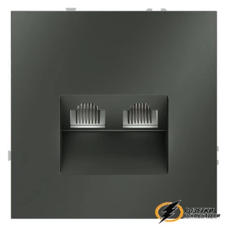 Розетка компьютерная rj45 двойная cat 6 Voltum S70 титан VLS060205