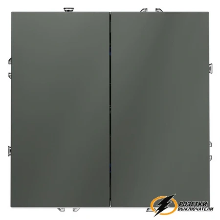 Выключатель двухклавишный Voltum S70 титан VLS020105