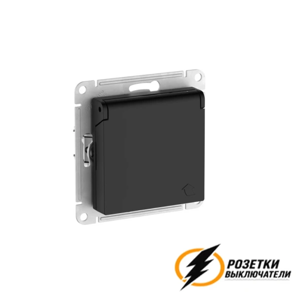Розетка с белой крышкой ip20 16а 250в автозажимная Atlas карбон