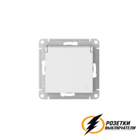 Розетка с белой крышкой ip20 16а 250в автозажимная AtlasDesign белая