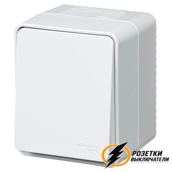 Звонковый выключатель накладной одноклавишный НО ip54 AtlasDesign Profi белый